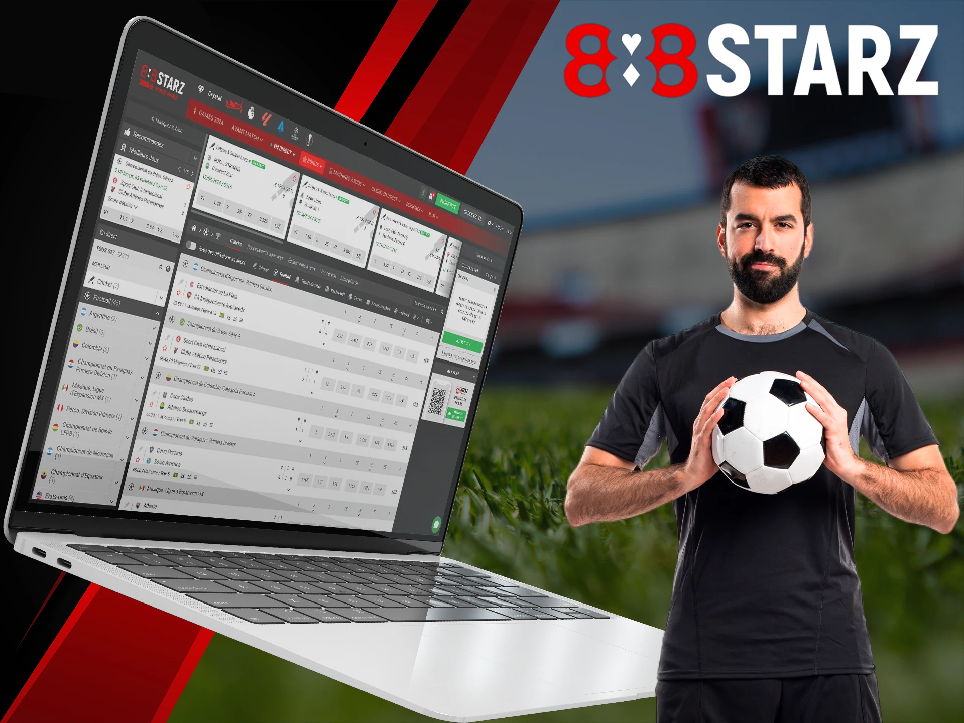 Place bets on your favorite soccer teams at 888Starz.