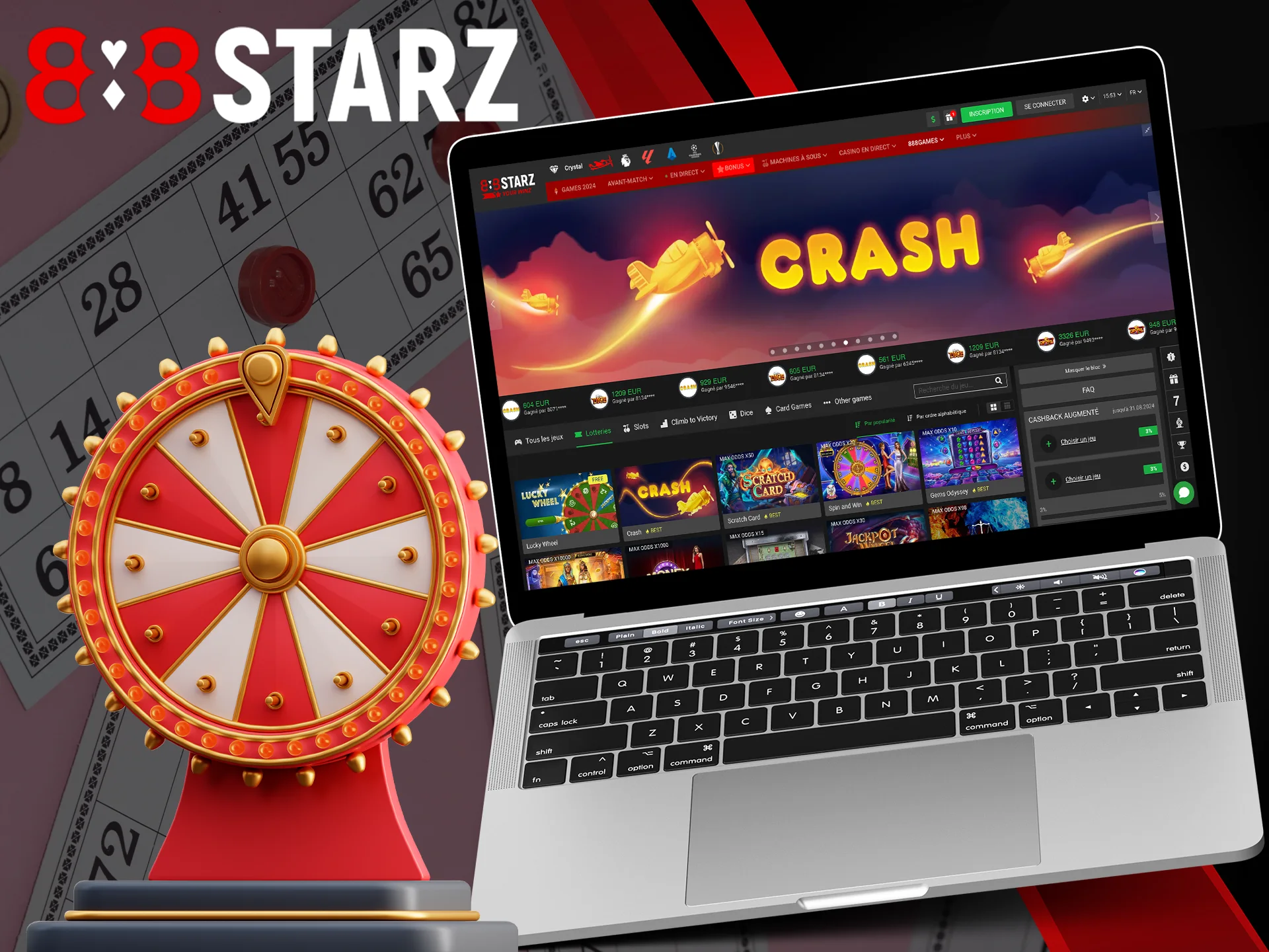 Play the lotteries at 888Starz and try your luck.