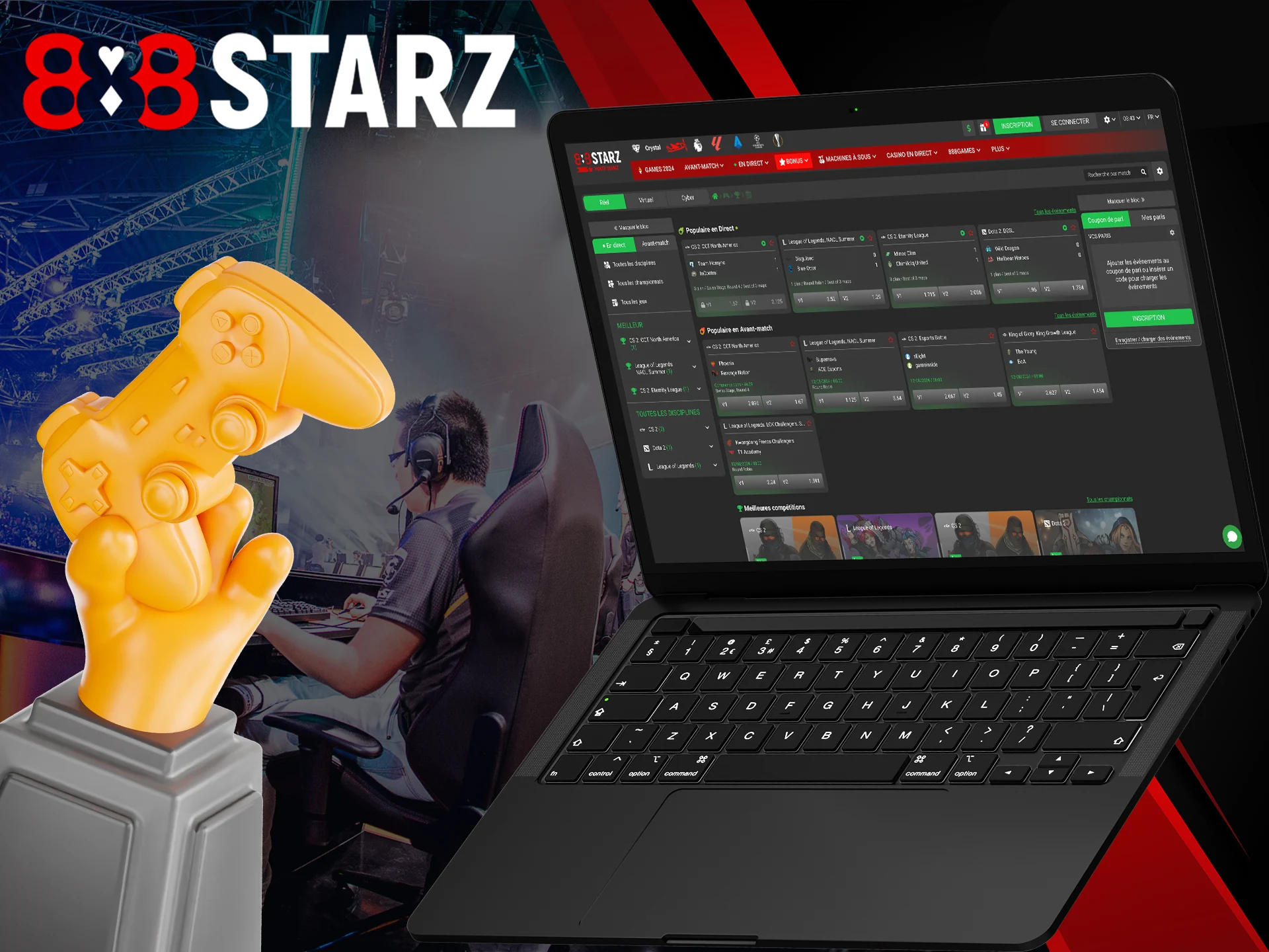 Try your luck at Esports on 888Starz.