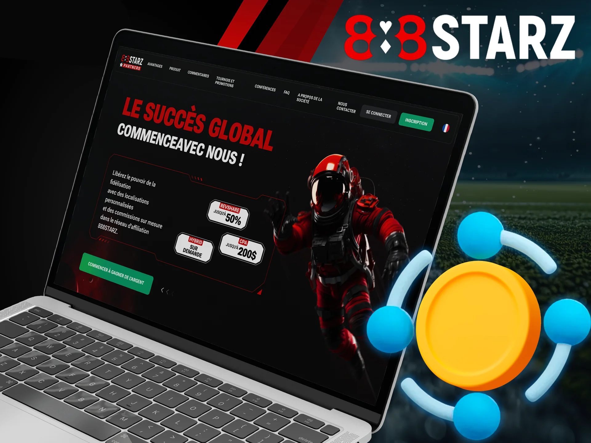 Become a partner of the 888Starz affiliate program.