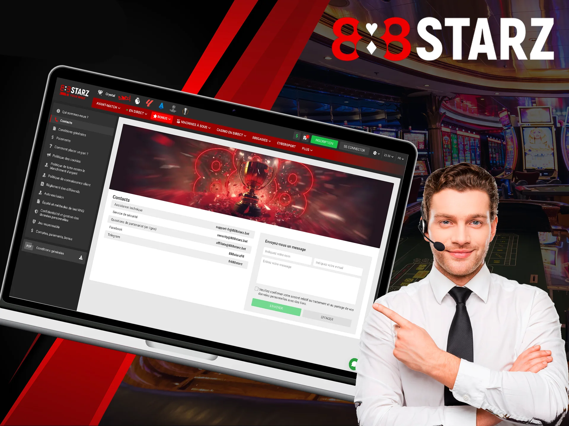 Take advantage of 888Starz support when you need it.