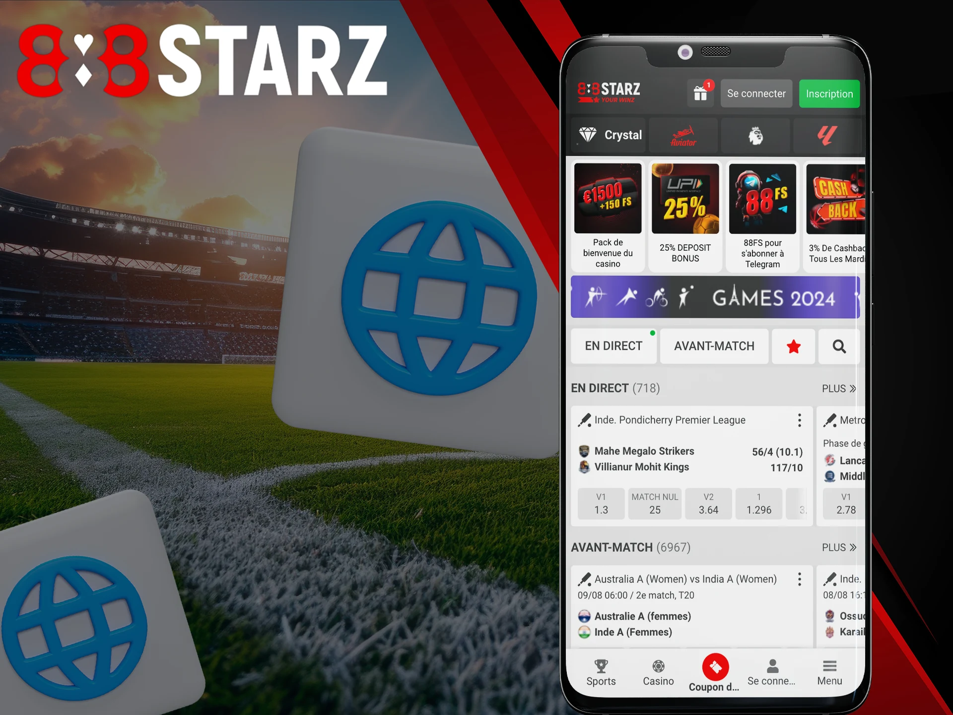Try the web version of 888Starz on your device.